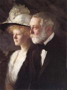 Edmund Charles Tarbell Henry Clay Frick and Daughter Helen oil on canvas